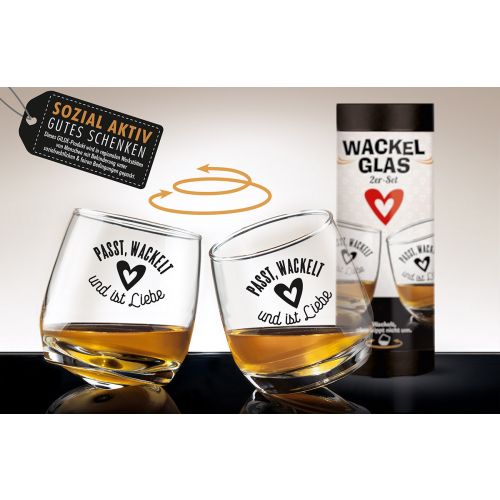 Wackelglas "Passt" 2er Set