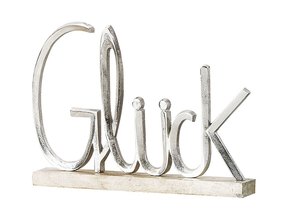 Skulptur Holz/Metall "Glück" H 29 cm