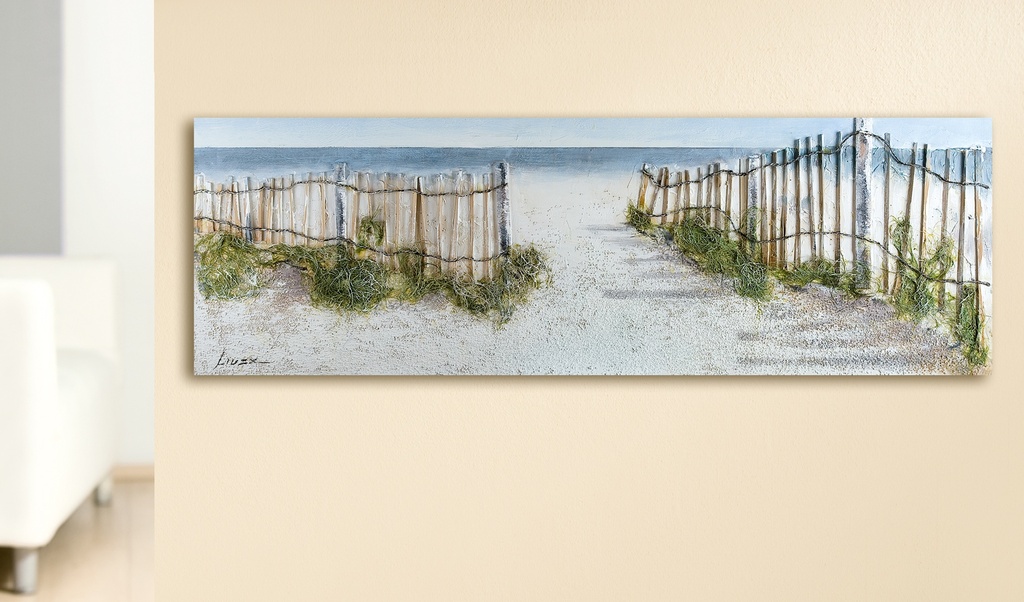 Original Leinwandbild 3D "Dünen-Idyll" 50 x 150 cm