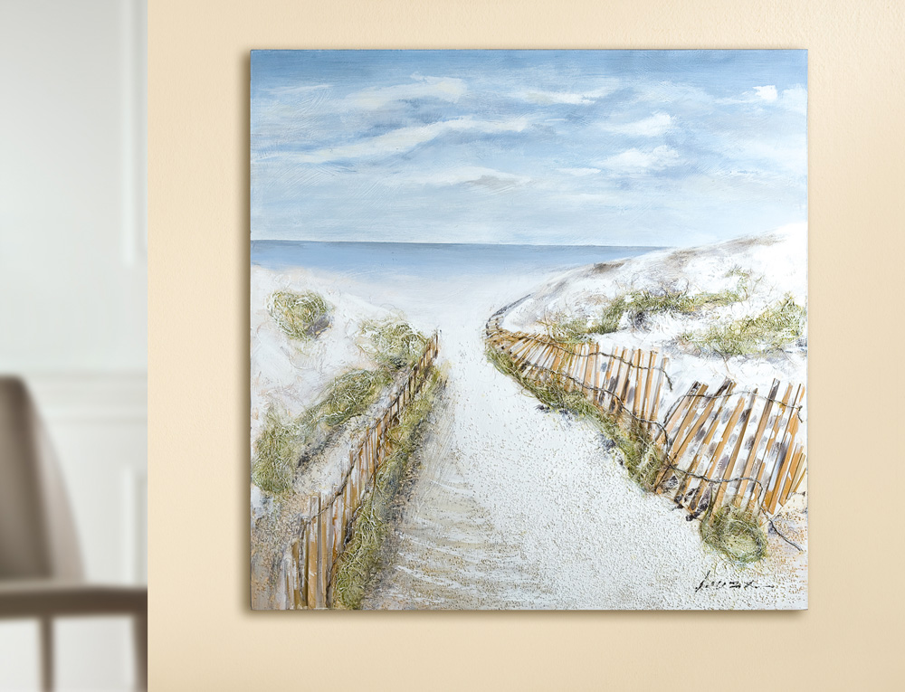 Original Leinwandbild 3D "Dünen-Idylle-Weg" 100 x 100 cm" 100 x 100 cm