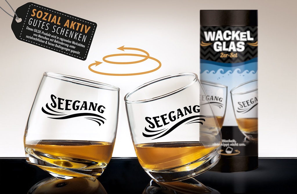Wackelglas ''Seegang" 2er Set