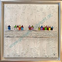 Original Lea Bach "Häuschen"  30 x 30 cm taupe