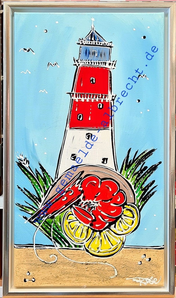 Original Ivana Rose "Büsumer Leuchtturm" 30 x 60 cm