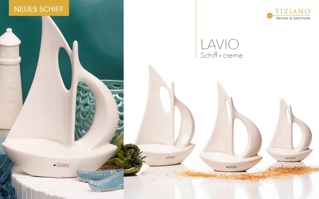 Skulptur Boot "Lavio" H 17 cm 