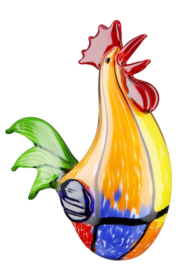 GlasArt "Bunter Hahn"  H 27 cm
