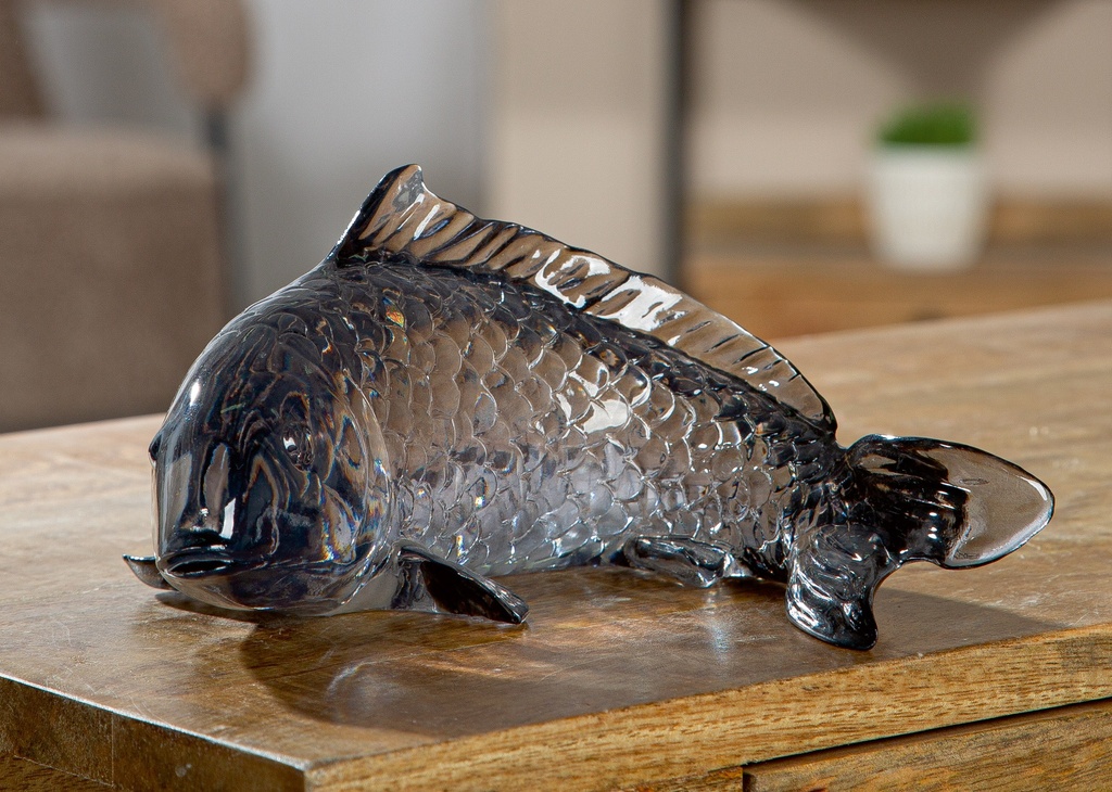 Wanddeko/Skulptur Fisch "Gris" Acryl L 20 cm