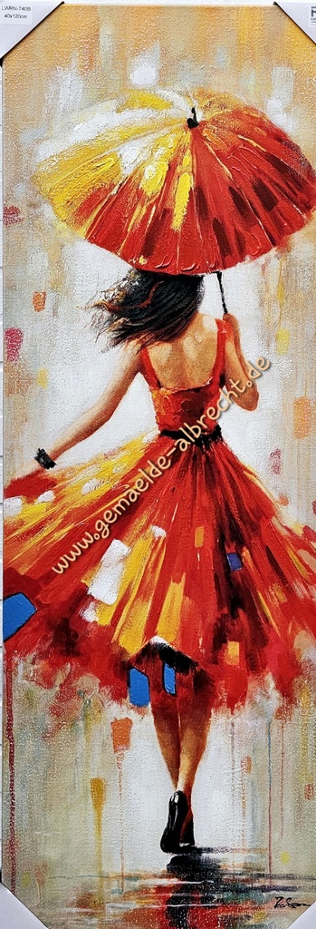 Org. Leinwand "Umbrella red" 40x120 cm