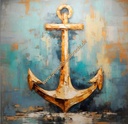Original Leinwand "Anker" 80 x 80 cm 