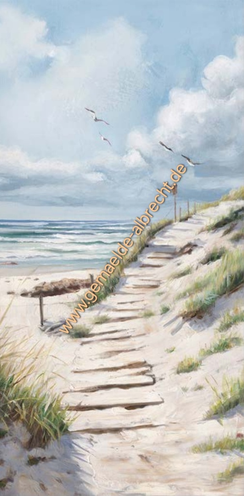 Original Leinwand "Strand Hoch" 70 x 140 cm
