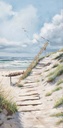 Original Leinwand "Strand Hoch" 70 x 140 cm