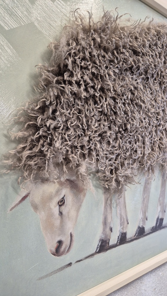 Leinwandbild 3D "Schaf mit Fell" 60x60