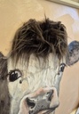 Leinwandbild 3D "Kuh mit Fell" dunkel 60x60cm