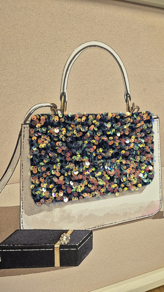 Leinwandbild 3D "Handtasche" blau 40x40cm