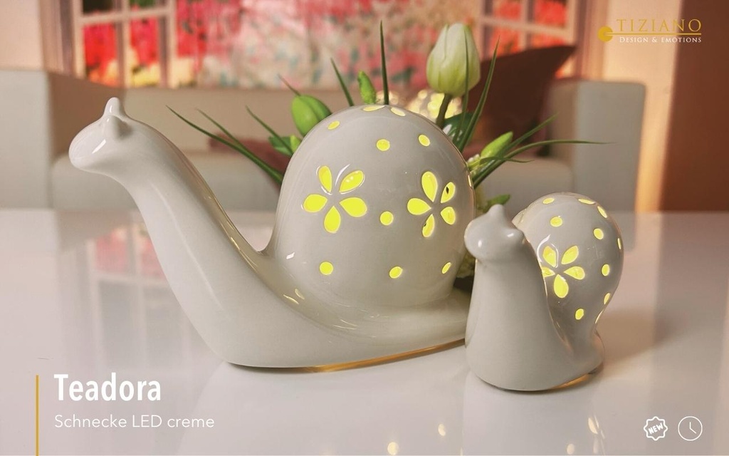 LED Skulptur Schnecke "Teadora" D 20 cm