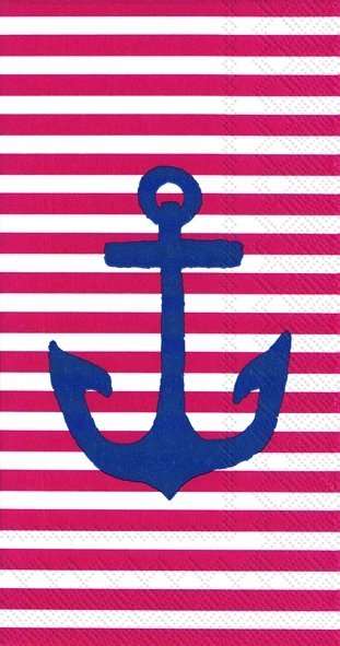 Buffet Servietten "Yacht Club Anchor" red 33 x 42 cm