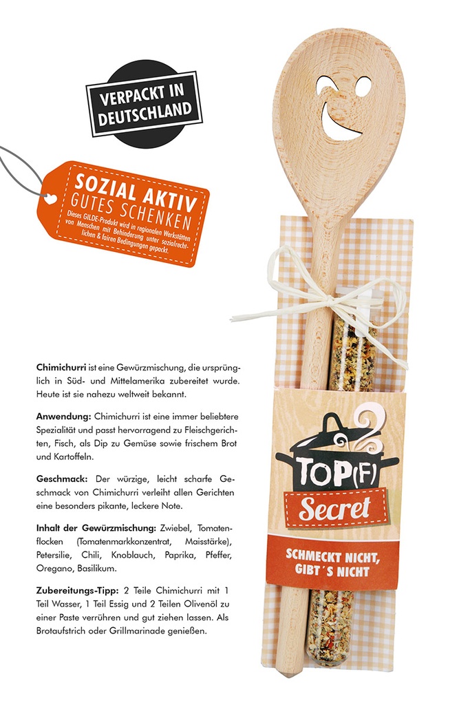 Kochlöffel mit Gewürzmischung "Topf secret"