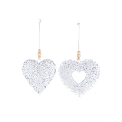 Dekohänger Herz "Classico" Metall weiß