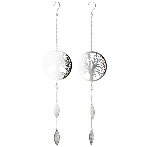 Dekokette/Windspiel "Lebensbaum" Edelstahl L 83 cm