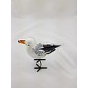 Glas Art Skulptur Möwe auf Metallfüssen groß