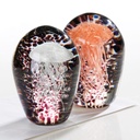 Glasskulptur/Briefbeschwerer Qualle H 11 cm