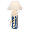 Lampe "Buoy Lamp" Holzsockel blau