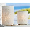 Lampe Porzellan "Ellipse Windrose" H 28 cm