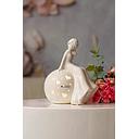 LED Skulptur "Amorina auf Kugel" H 21 cm