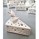 LED Skulptur Käse-Maus "Gonzo" liegend