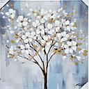 Org. Leinwand "Baum in Blüte" 60x60 cm 
