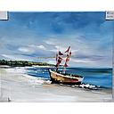 Org. Leinwandbild "Gestrandet" 50x60 cm