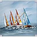 Org. Leinwandbild "Segelboote" 80x80 cm