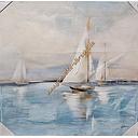 Org. Leinwandbild "Segelboote" 60x60 cm