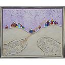 Original Lea Bach "Berg & Tal"  40 x 50 cm flieder/sand 