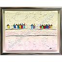 Original Lea Bach "Häuschen"  18 x 24 cm sand/rosè