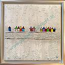 Original Lea Bach "Häuschen"  30 x 30 cm taupe