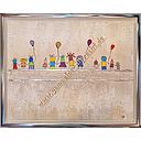 Original Lea Bach "Kinder/Lufballons" sand/sand 40 x 50 cm