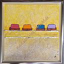 Original Lea Bach "Strandkörbe"  30 x 30 cm mango/sand