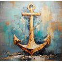 Original Leinwand "Anker" 80 x 80 cm 