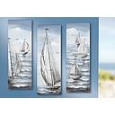 Original Leinwandbild mit Aluelementen "Regatta"  40 x 120 cm