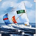Original Leinwand "Kutterregatta" 80 x 80 cm 