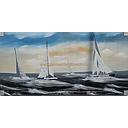 Orig. Ölgemälde "4 Segler" 60 x 120 cm