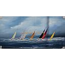 Orig. Ölgemälde "7 Segler" 60 x 120 cm