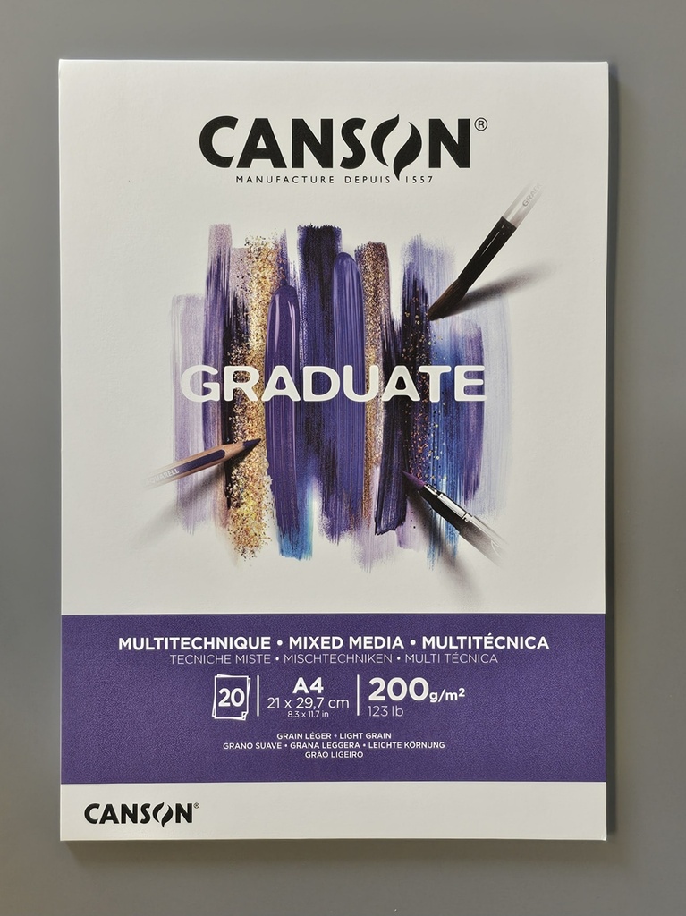 Studienblock Canson Mixed Media A4 20 Blatt 