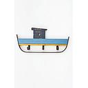 Wandrelief/Garderobe "Boot" Holz/Metall L 43,5 cm