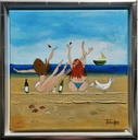 Original "Weiber" 30 x 30 cm gerahmt