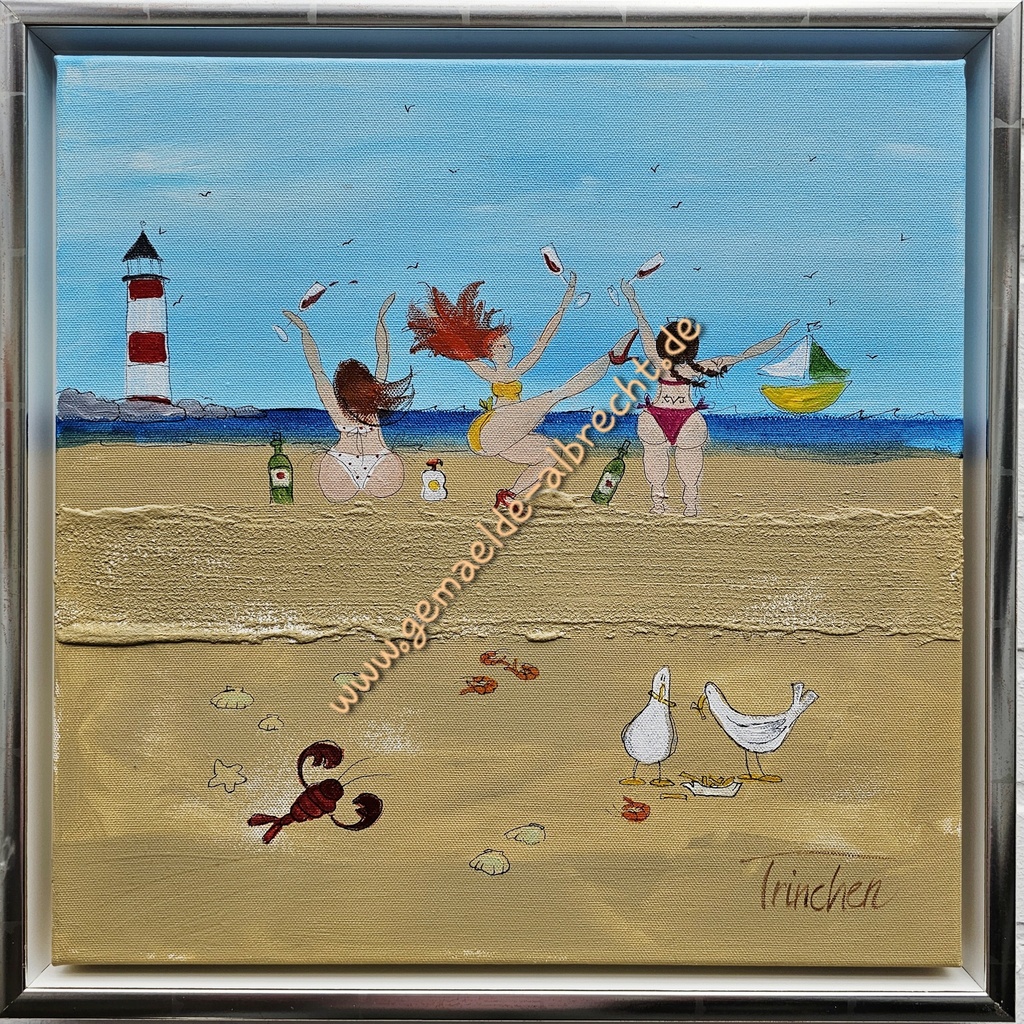 Original "Weiber" 40 x 40 cm gerahmt