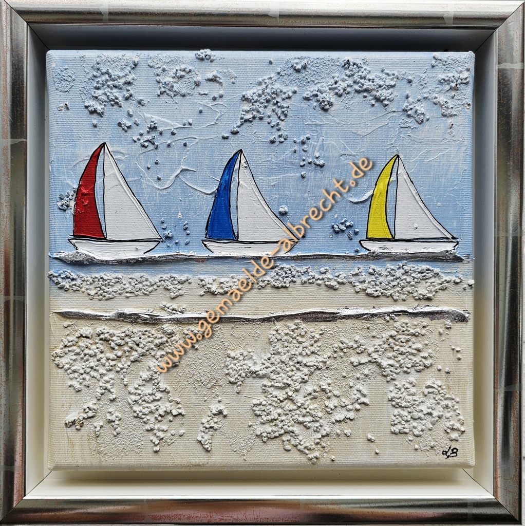 Orig. Lea Bach "Albrecht Bötchen" 20 x 20 cm gerahmt