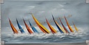 Orig. Leinwandbild "Segelregatta" 60 x 120