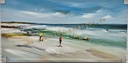 Orig. Leinwandbild "Strandtag" 60 x 120