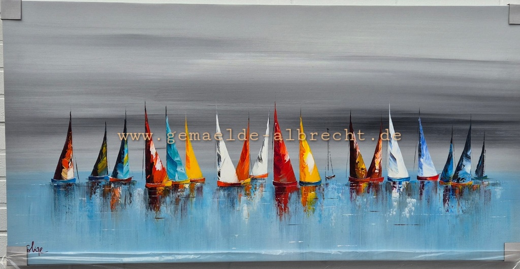 Orig. Leinwandbild "Segler" 60 x 120